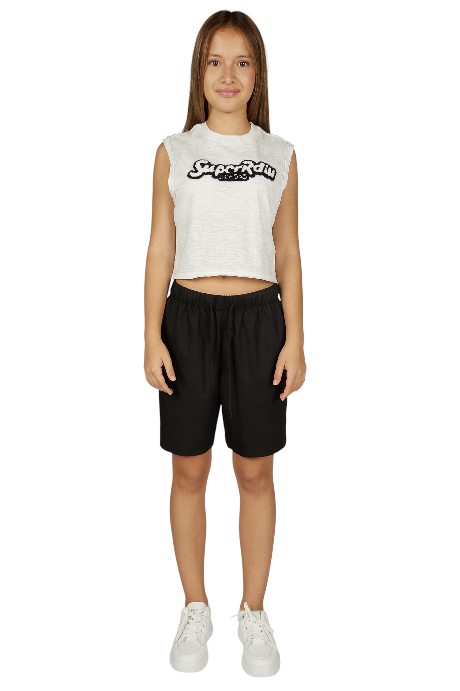 Майка дев.АРТ.G-TS26052,бел-чер,хл-пэ