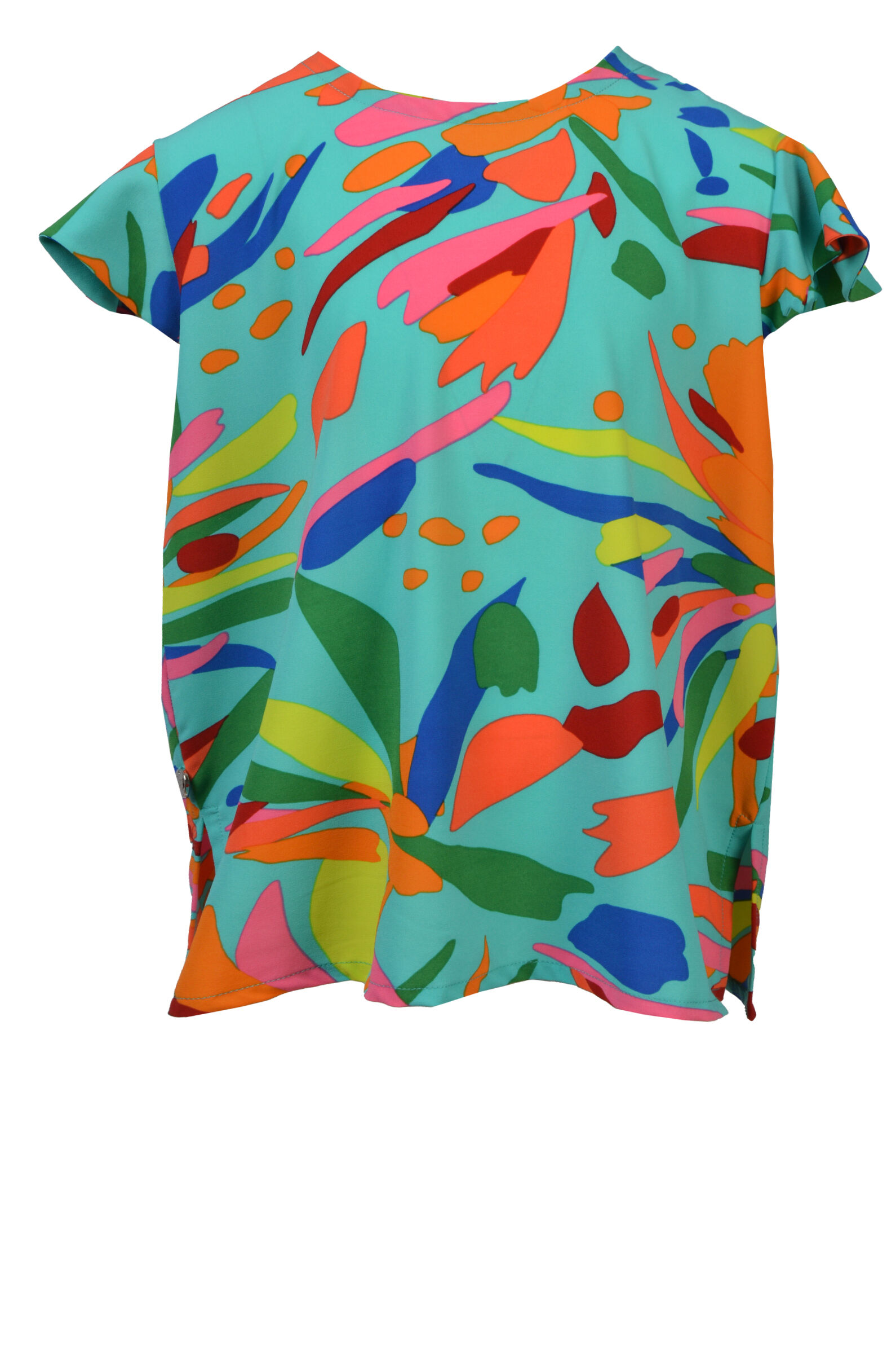 Блуза дев. АРТ.SR700M101,бирюз-мул,вис