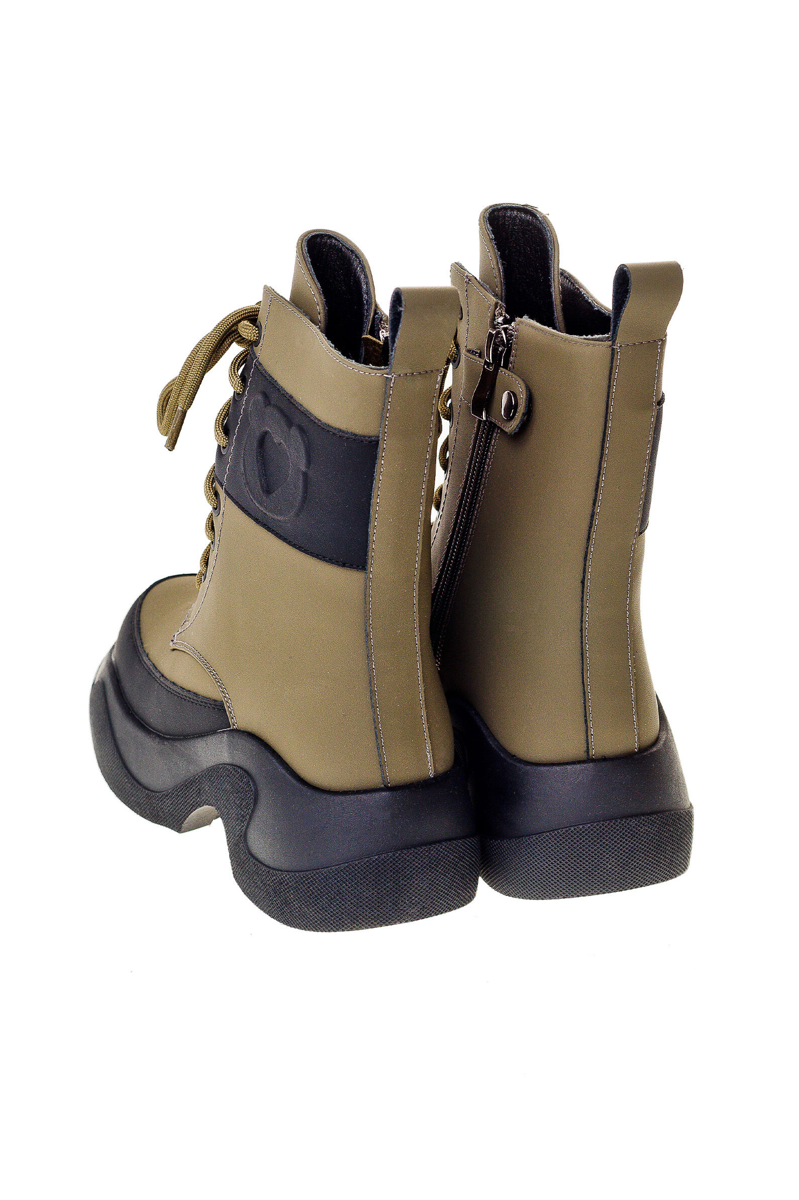 Ботинки дев. АРТ.73-0775,хаки-чер,и.к-н.к/шер