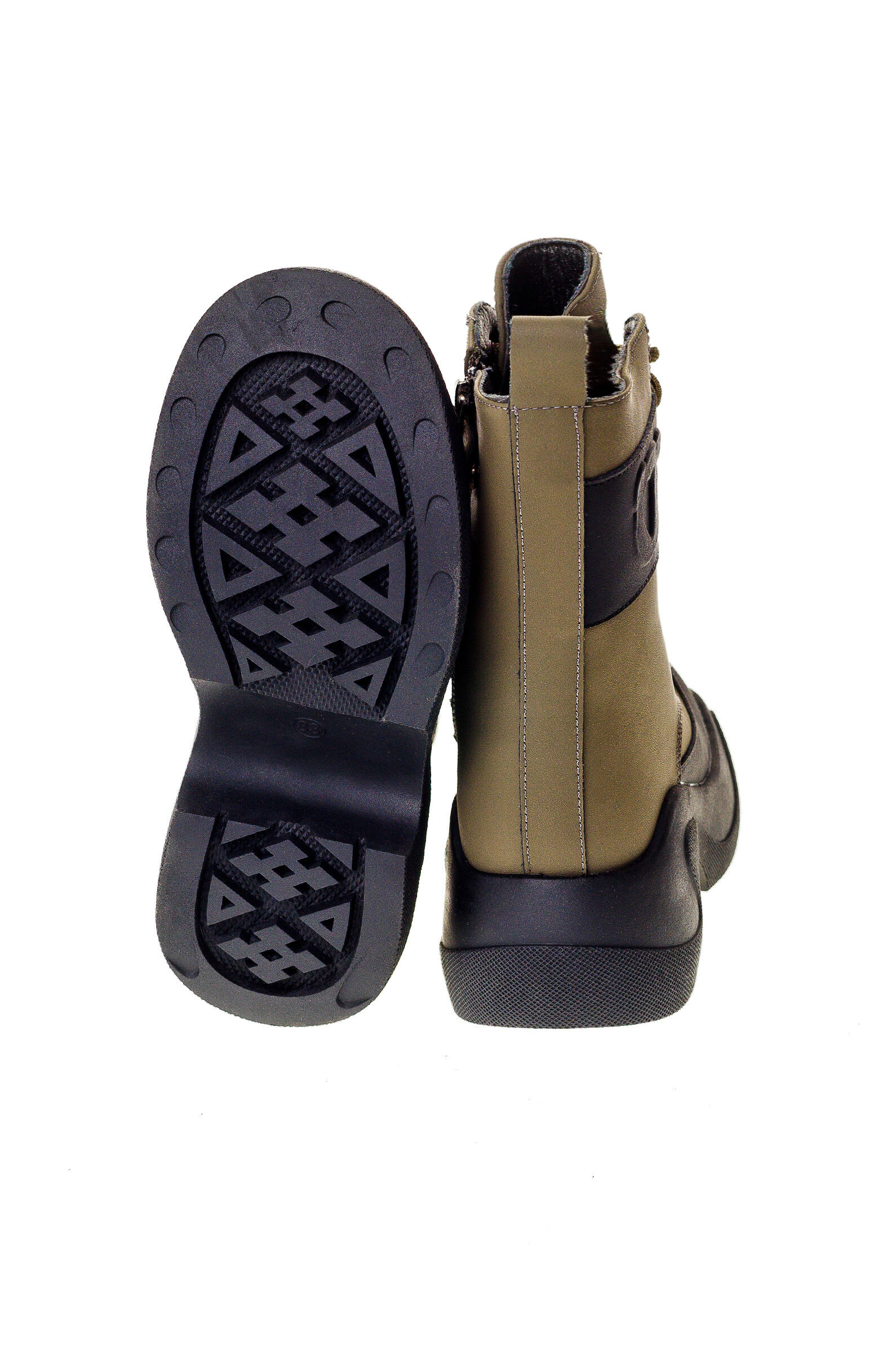 Ботинки дев. АРТ.73-0775,хаки-чер,и.к-н.к/шер