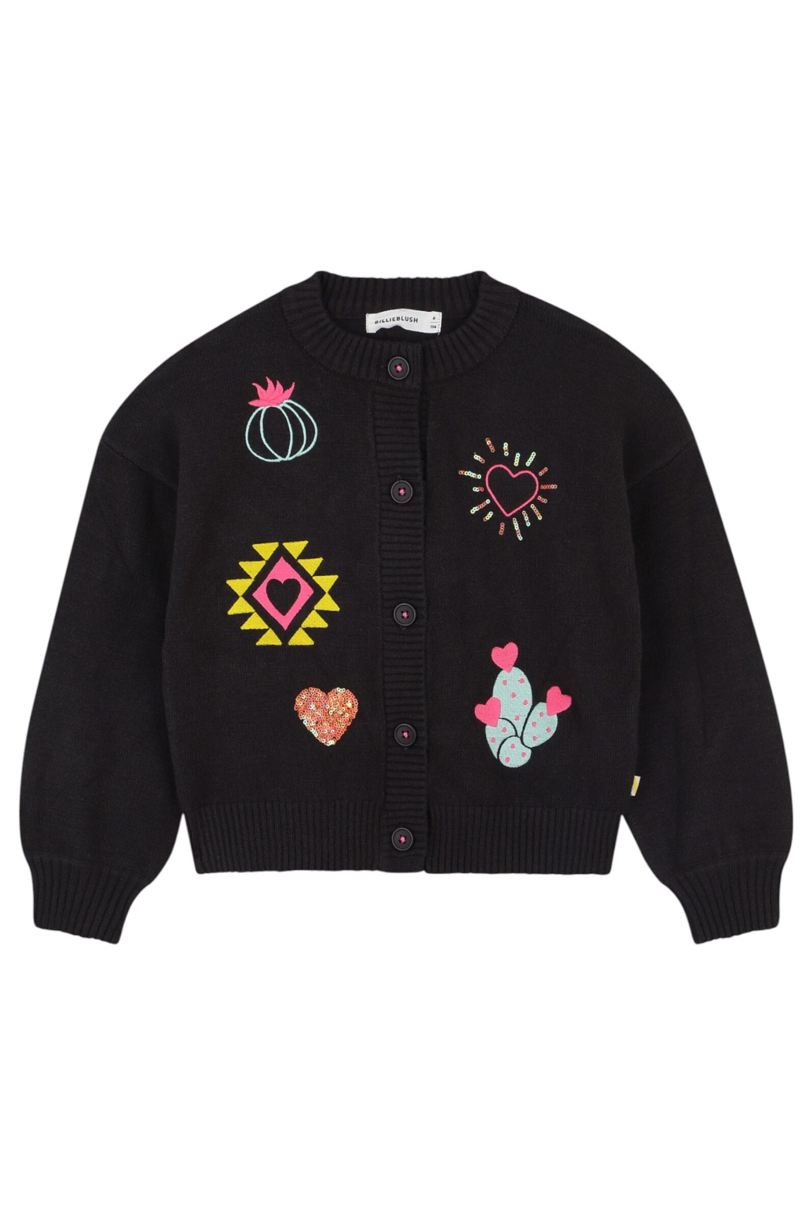 Кардиган дев. АРТ.U21389/062,чер,вис-пэ-па