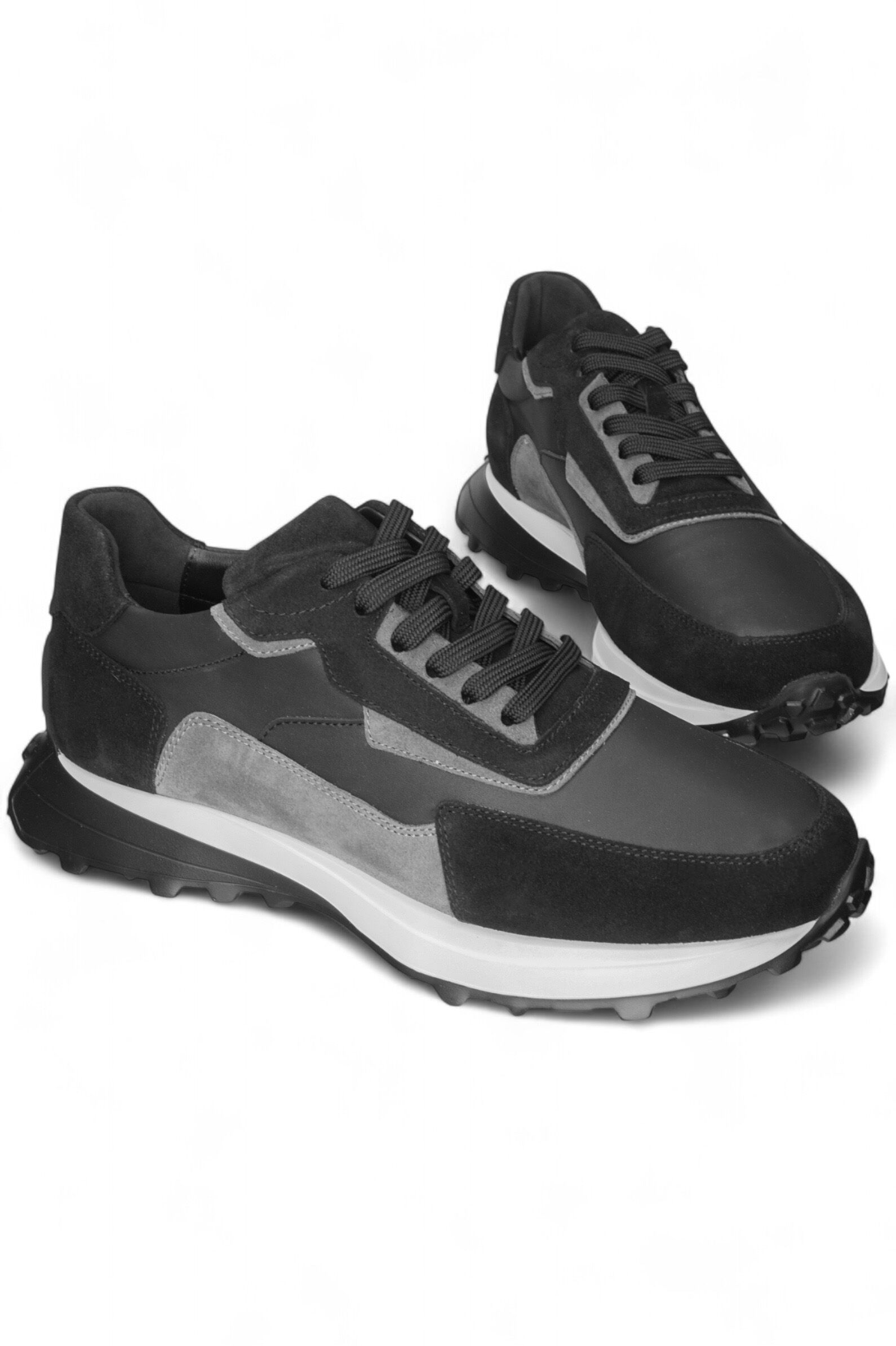 Кроссовки муж.АРТ.L5246,чер-сер,н.к-з/н.к