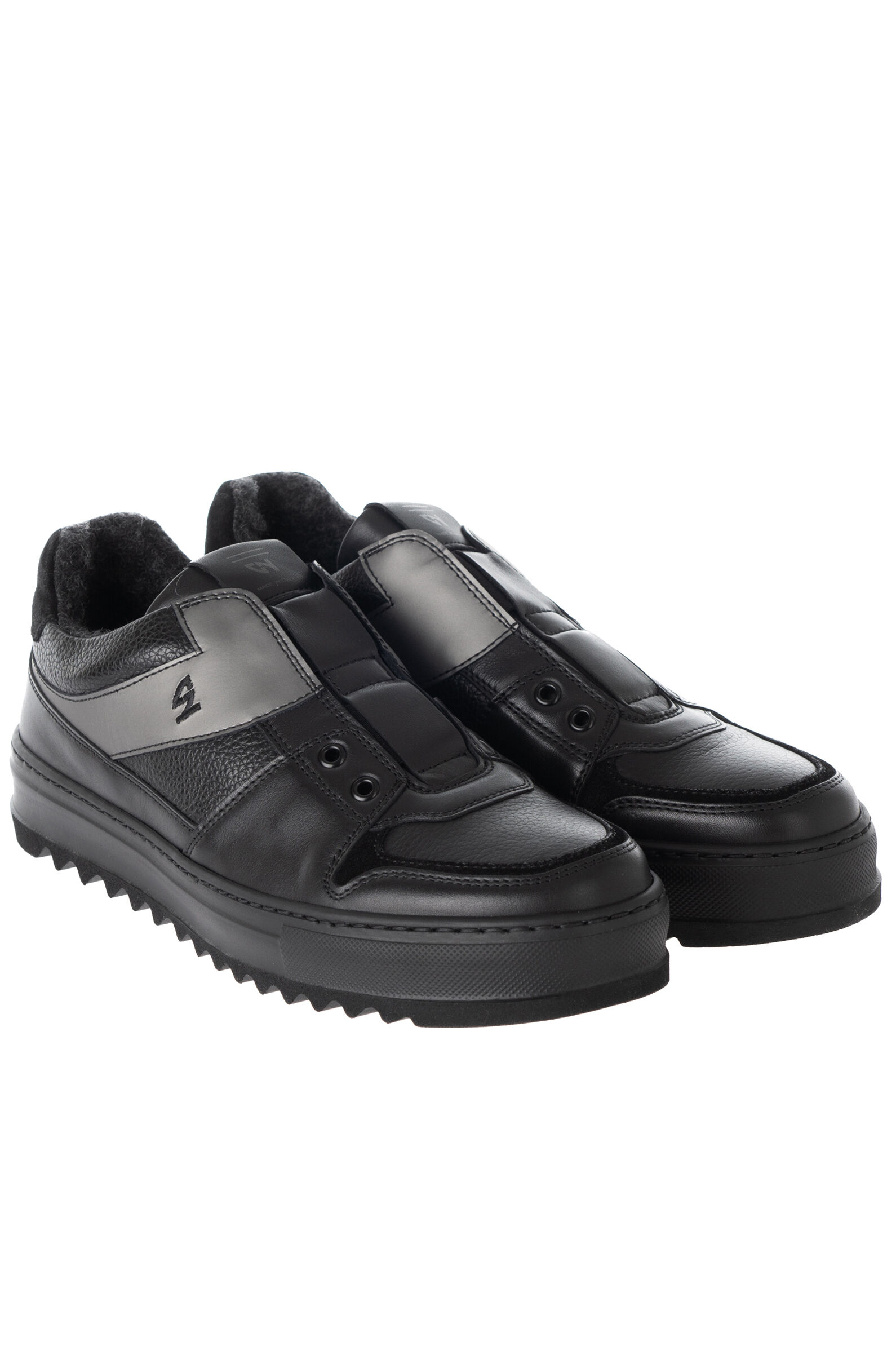 П/ботинки муж.АРТ.39463,чер-сер,н.к/шерсть