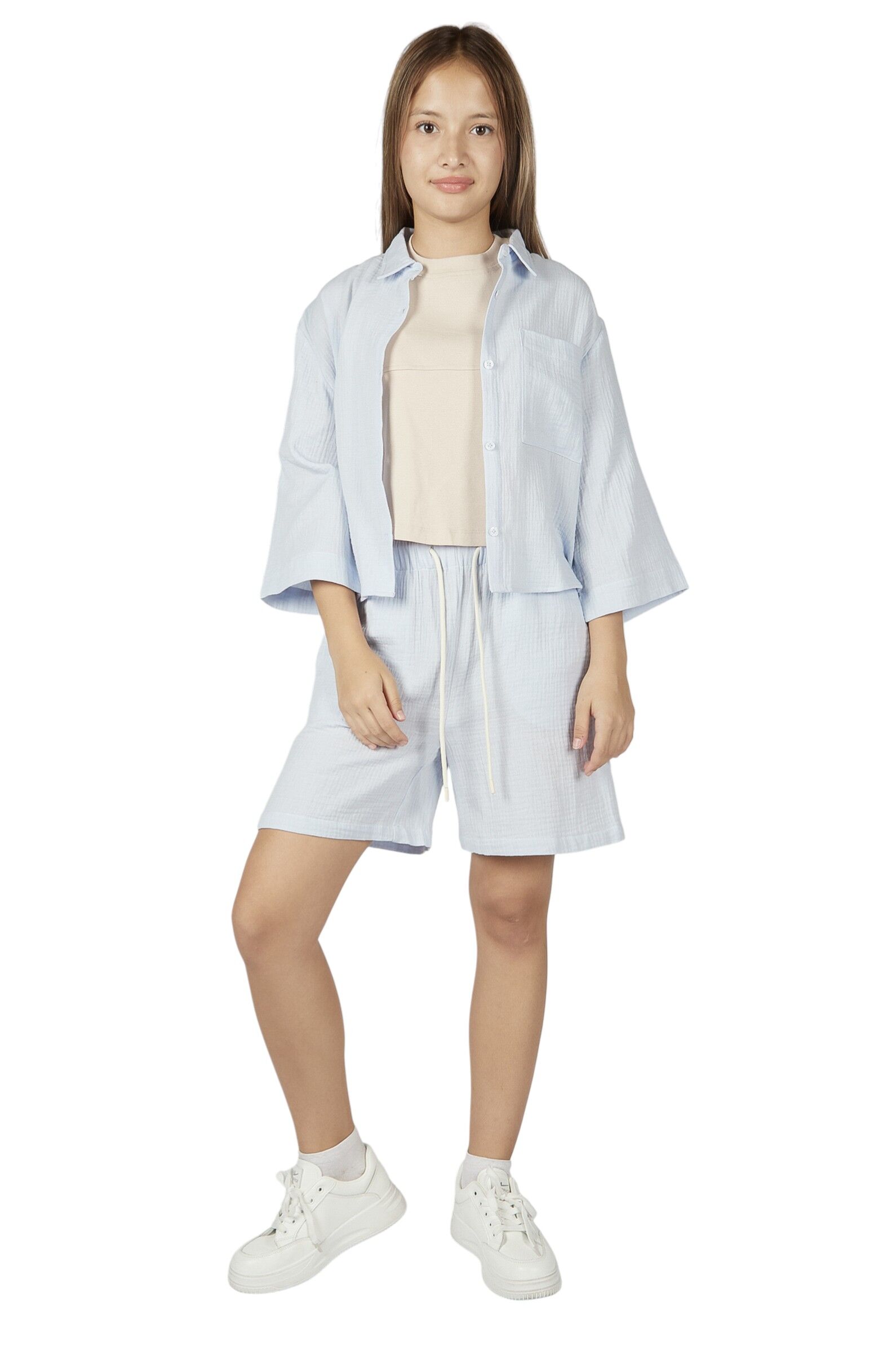 Рубашка дев. АРТ.G-SH26087,гол,хл