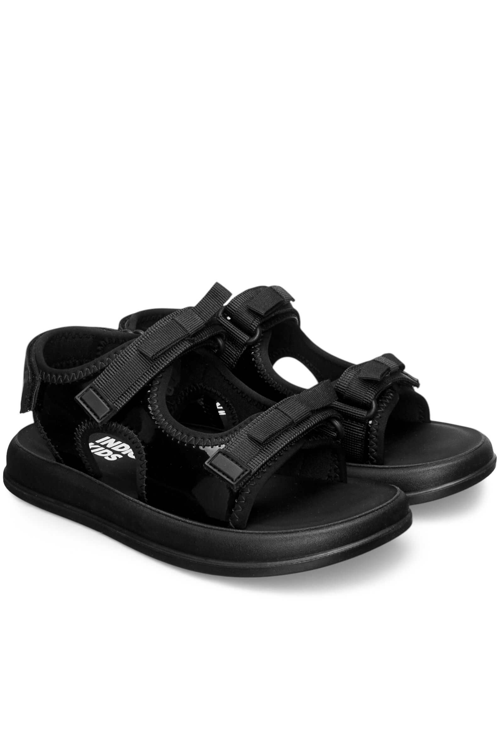 Сандалии дев. АРТ.222-015A,чер,и.лак/тек